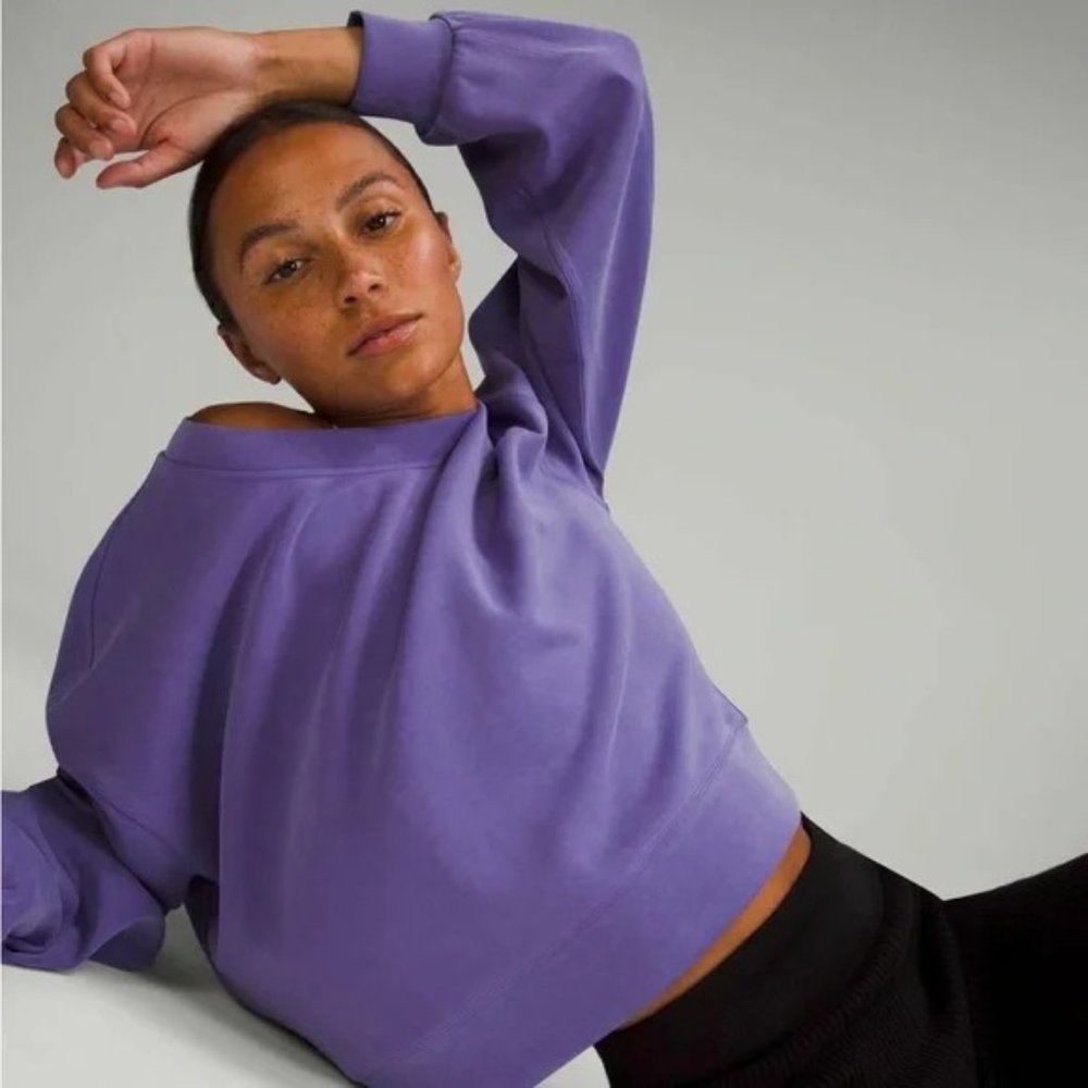 Lululemon Perfectly Oversized Cropped Crew - Charged Indigo - Size 4